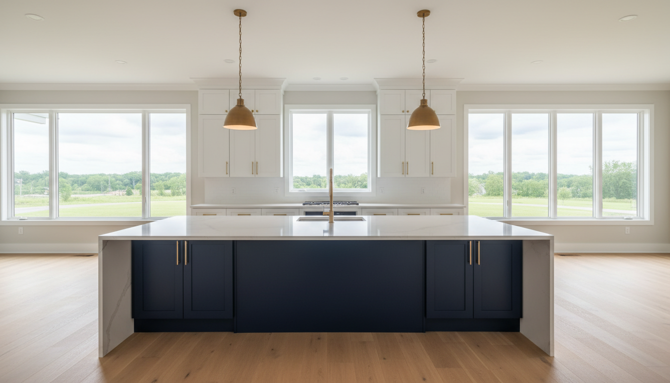 The Modern Oasis Kitchen - Stunning modern kitchen with waterfall island