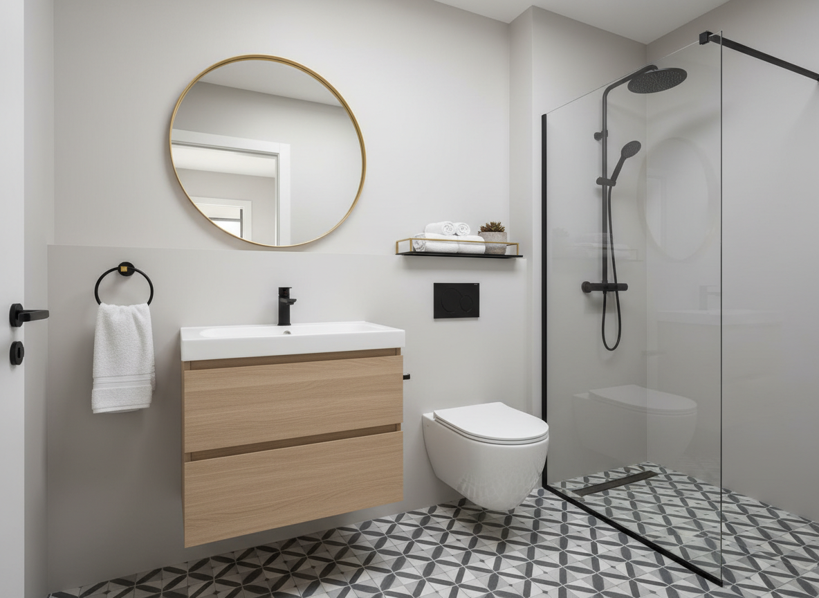 Contemporary guest bathroom